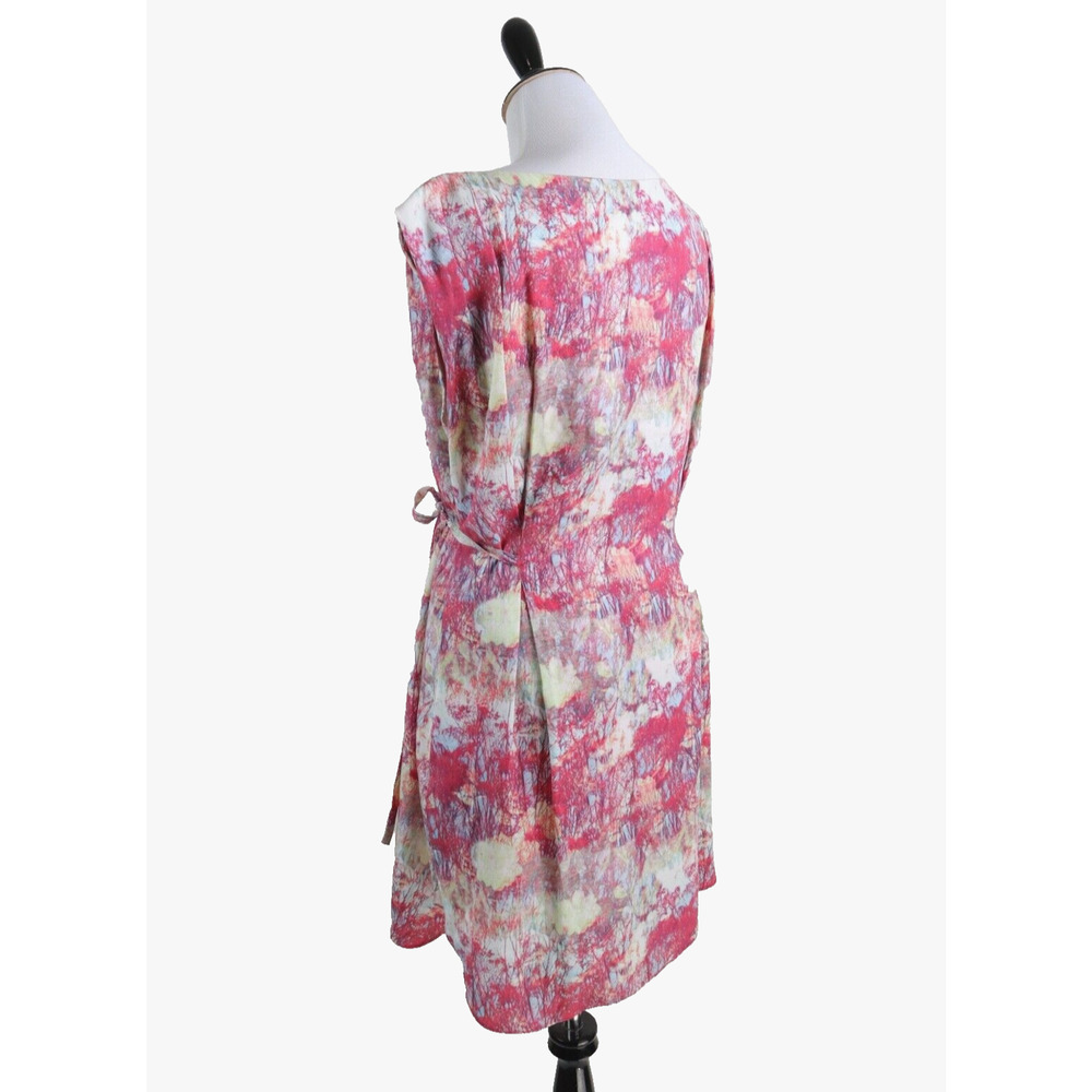 Reiss US 6 Brio Abstract Print Dress Tie Waist Shift Pink Cream - Picture 4 of 11